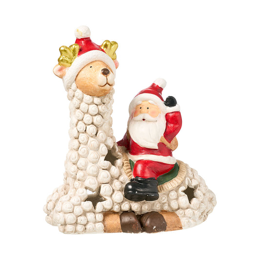 Christmas Solar Llama Figurine