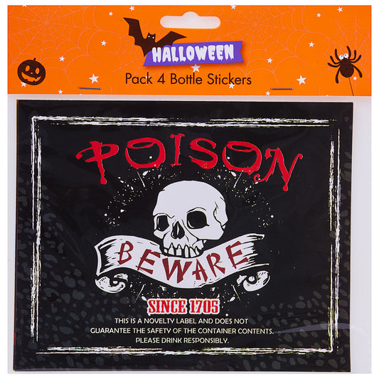 Halloween Bottle Sticker 4pk