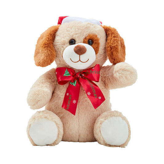 Christmas Plush With Ribbon Bow 30cm Assorted