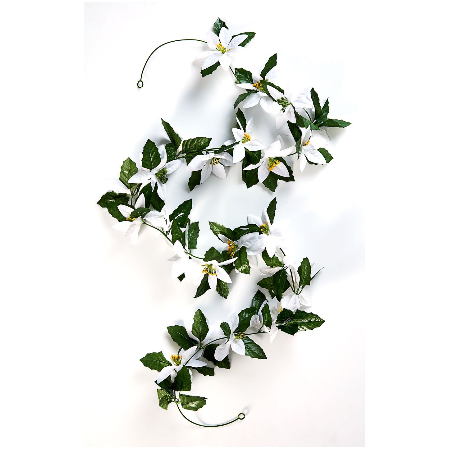 Christmas Poinsettia Garland 1.9M Assorted