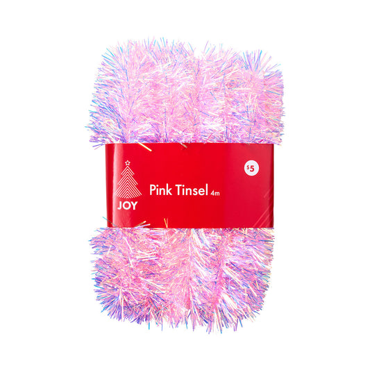 Christmas Tinsel Pink/Blue 4ply 6cm 4M Assorted