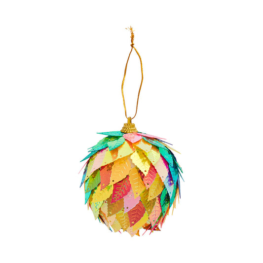 Christmas Bauble Rainbow Leaf Assorted