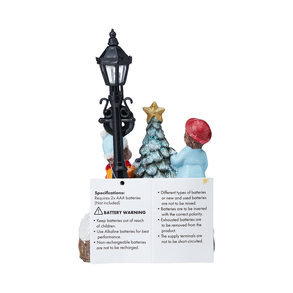 Christmas Battery-Operated Figure With Lamp Post Assorted