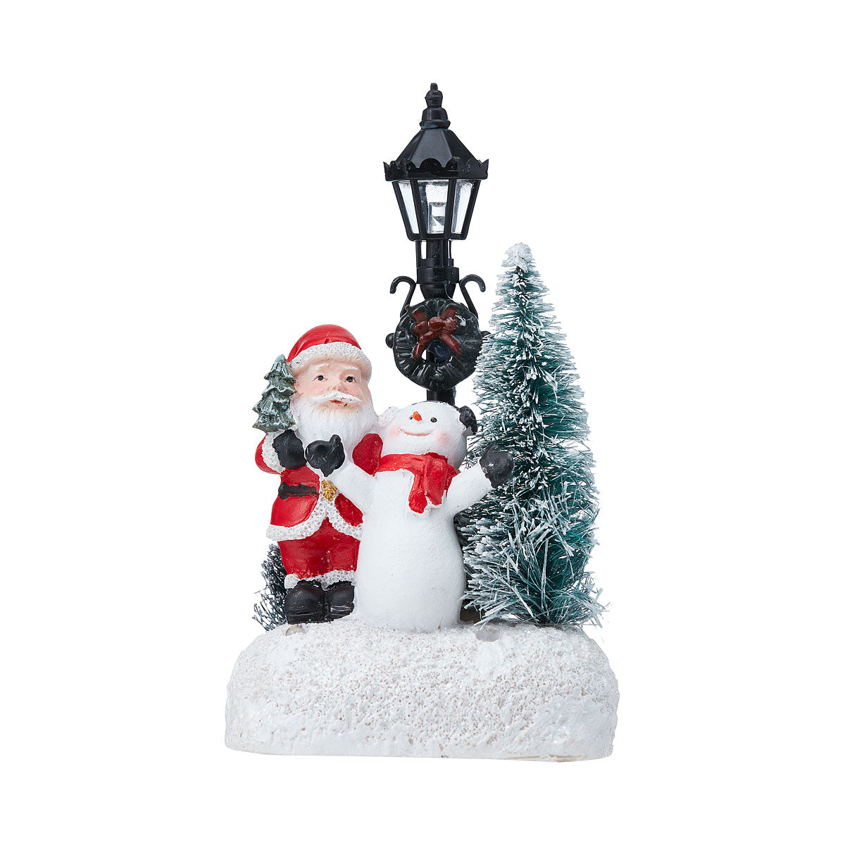 Christmas Battery-Operated Figure With Lamp Post Assorted