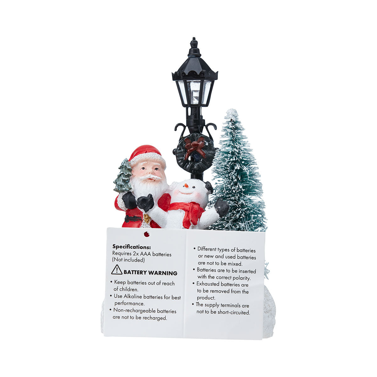 Christmas Battery-Operated Figure With Lamp Post Assorted