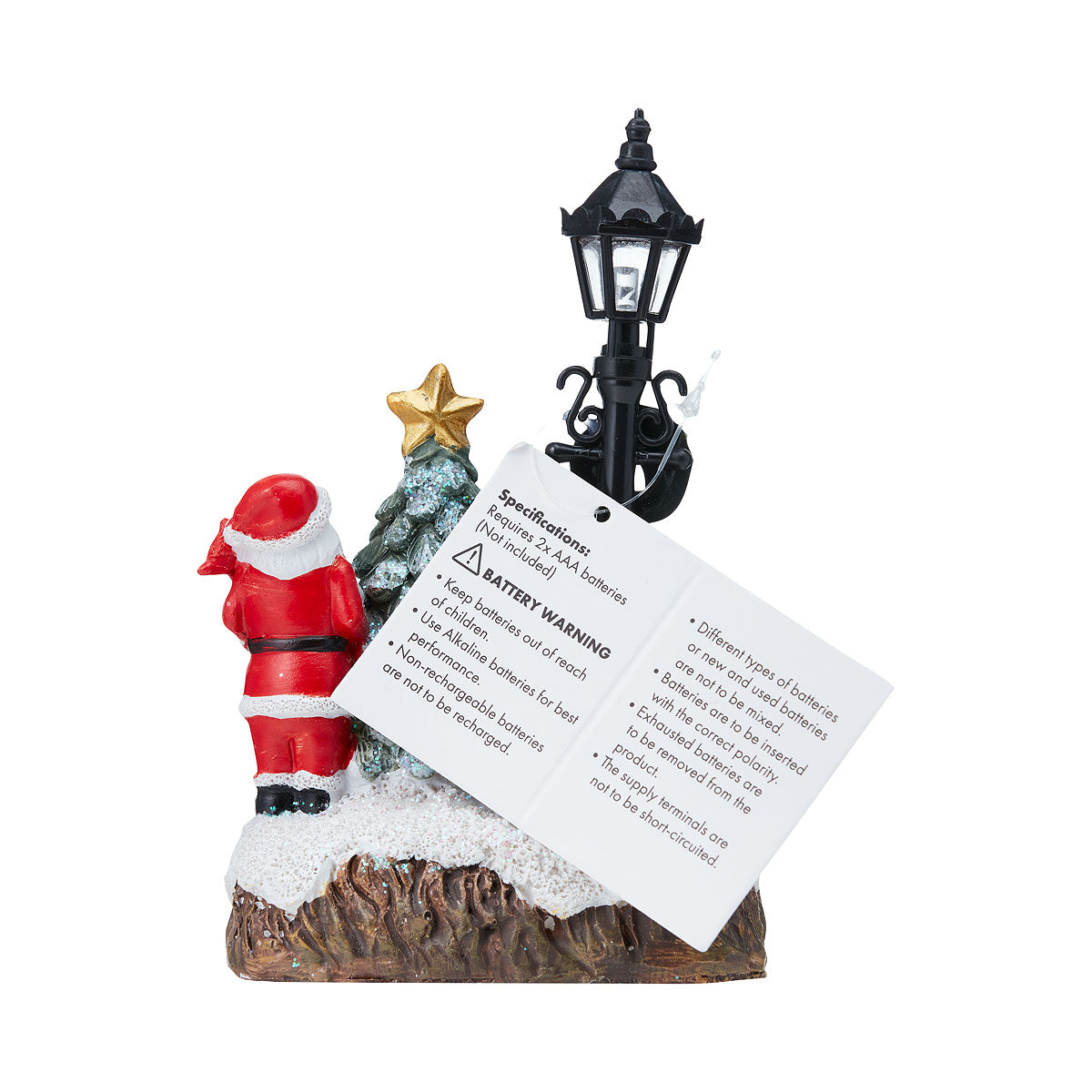 Christmas Battery-Operated Figure With Lamp Post Assorted