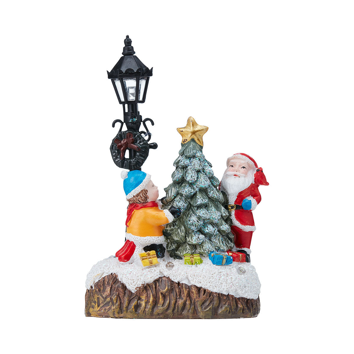 Christmas Battery-Operated Figure With Lamp Post Assorted