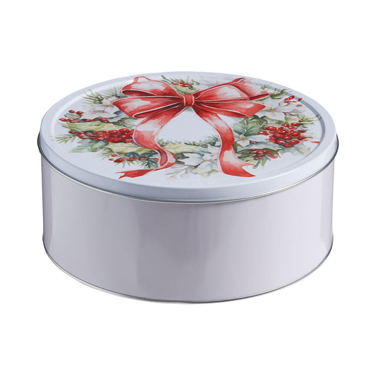 Christmas Round Tin 25cm Assorted