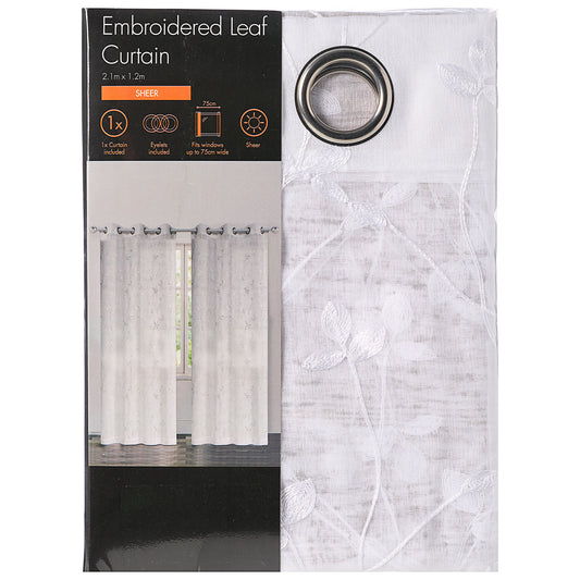 Floral White Embroidery Curtain