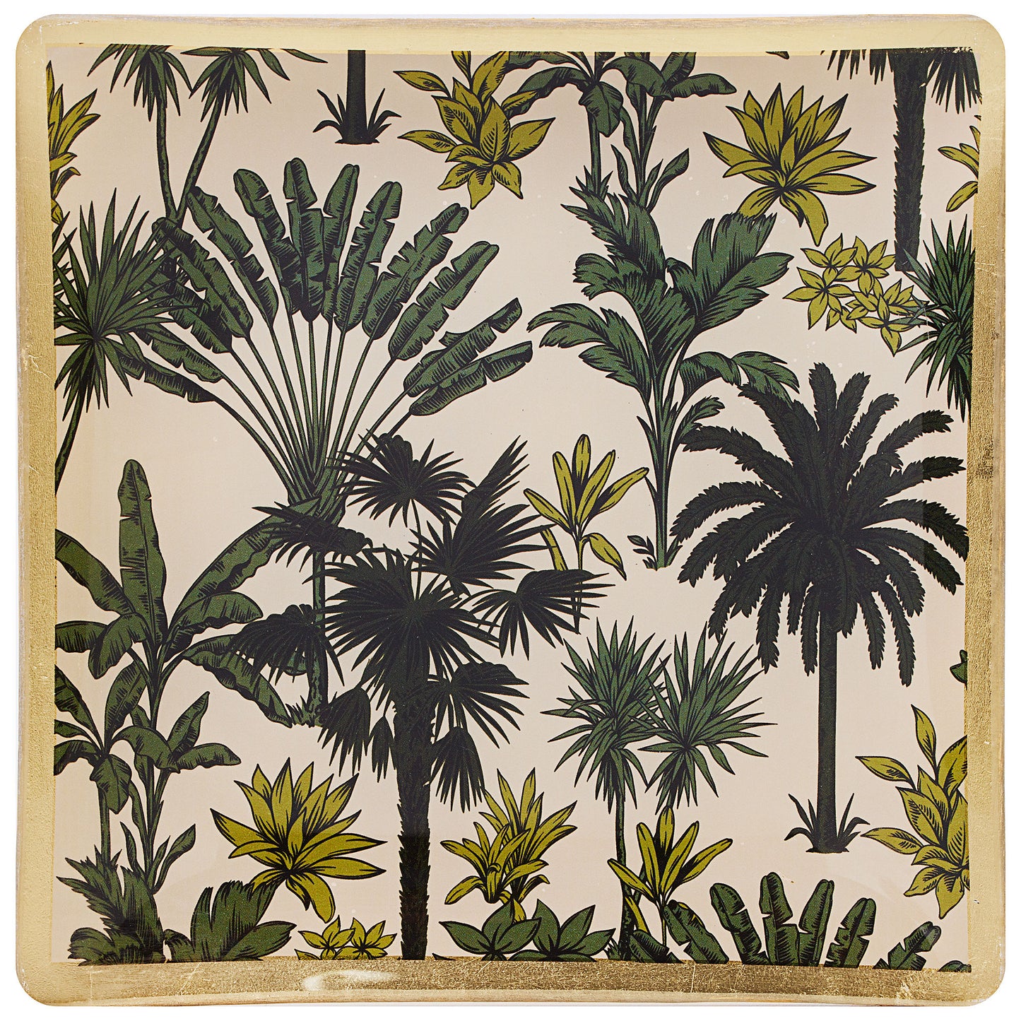 Palm Tree Glass Plate Square