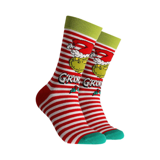 Women's Grinch Knit Socks Stripe