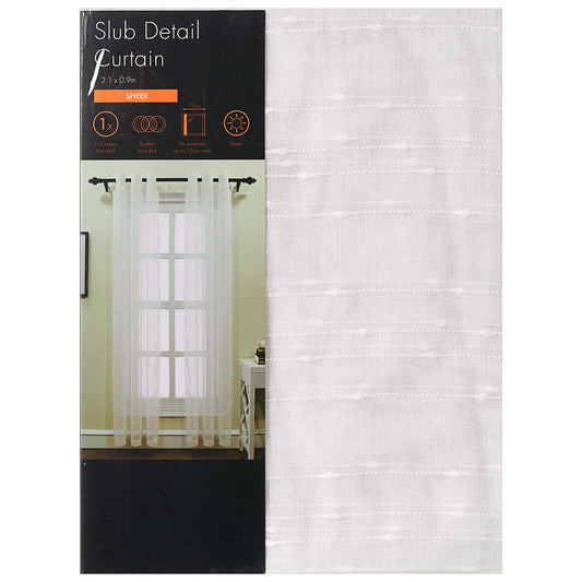 Sheer Eyelet Curtain Slub Dtl 2.1x1.2m