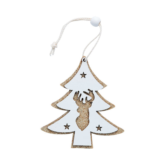 Christmas Tree Decoration Two-Tone Glitter Icon Assorted