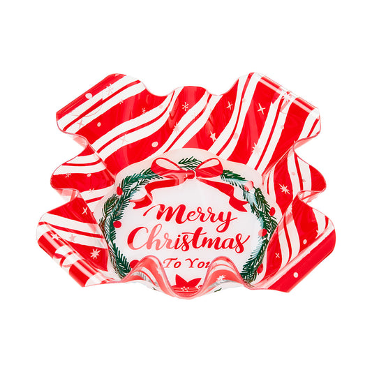 Christmas Printed Decorative Plastic Bowl Assorted