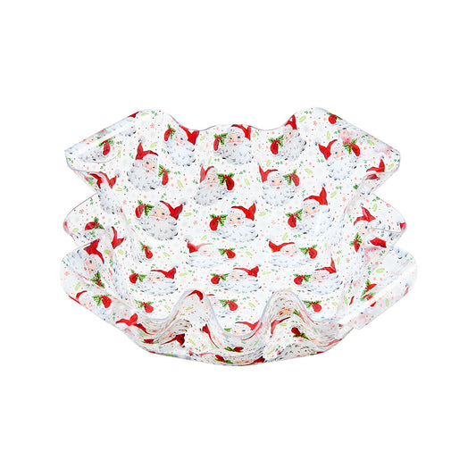 Christmas Plastic Decorative Bowl With Print Assorted