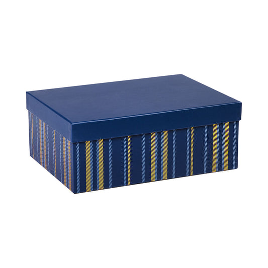 Gift Box Foil Stripe BLU 33X24X12.4cm