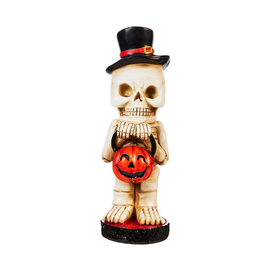 Halloween Skeleton With Top Hat Figurine