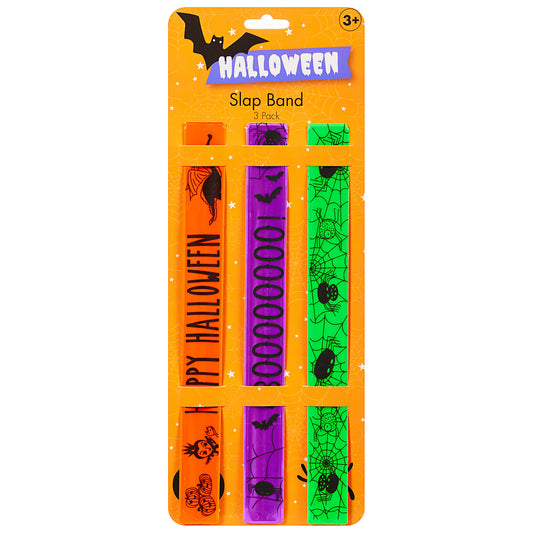 Halloween Slap Bands 3pk Assorted