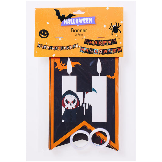 Halloween Banner 2pk Assorted