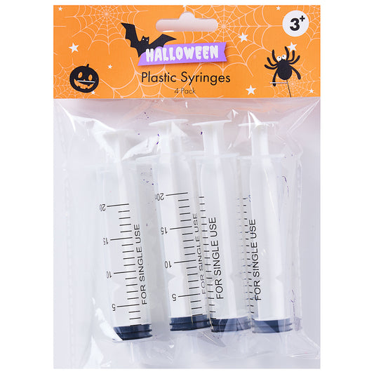 Halloween Plastic Syringes 4pk