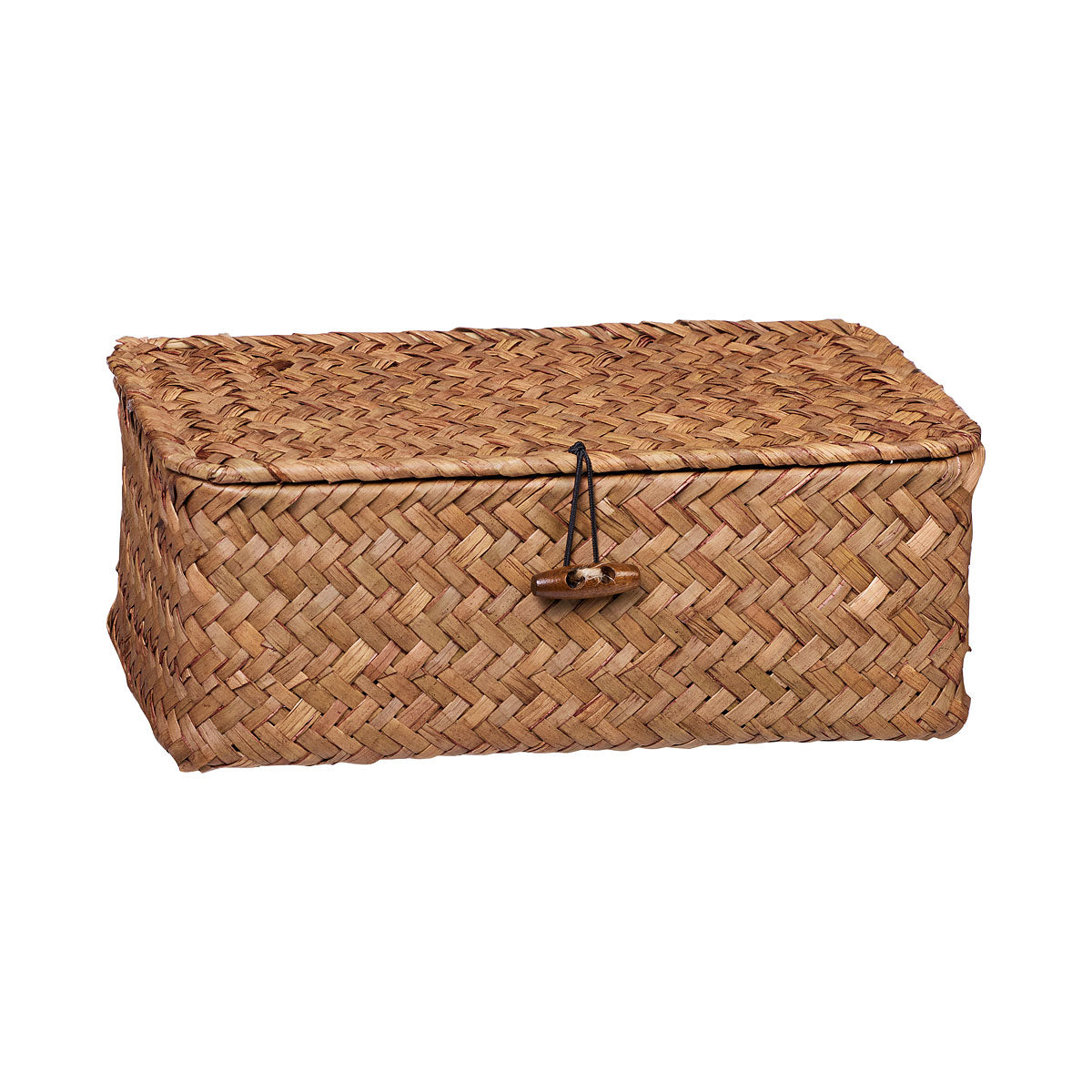 Straw Woven Lidded Box Small