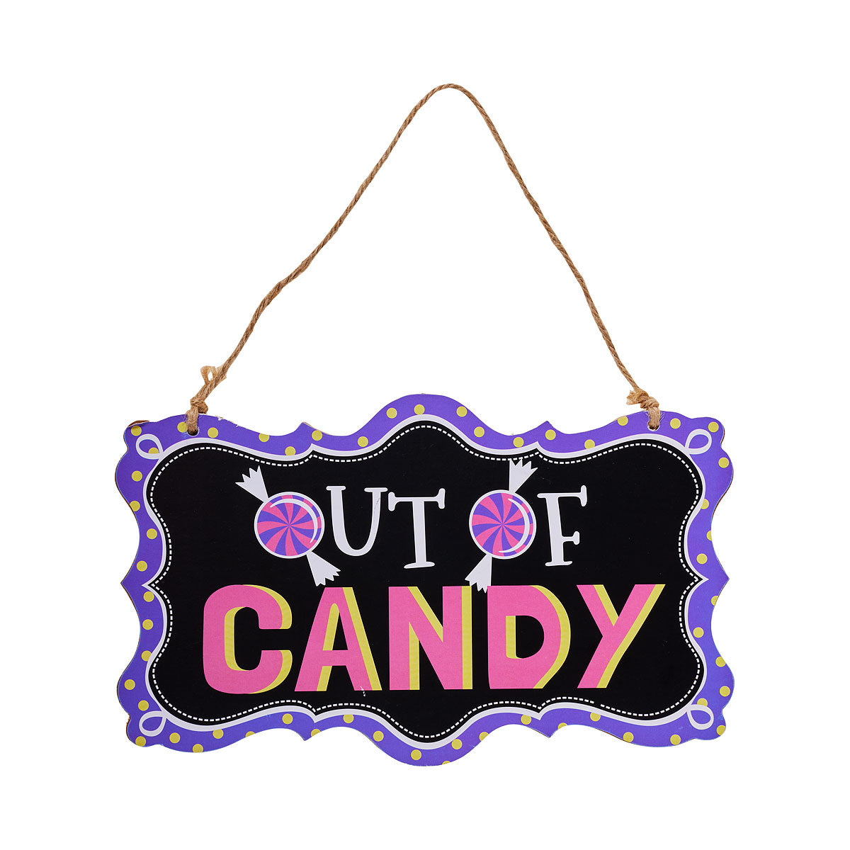 Halloween Wall Plaque Welcome/Out Of Candy Assorted