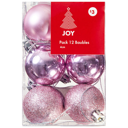 Christmas Baubles Mix 1 4cm 12pk