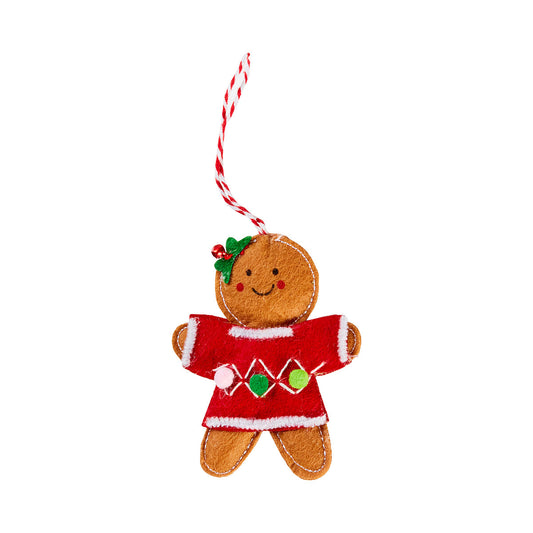 Christmas Tree Decoration Felt Gingerbread Assorted