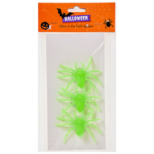 Halloween Spiders Glow-In-The-Dark 3pk