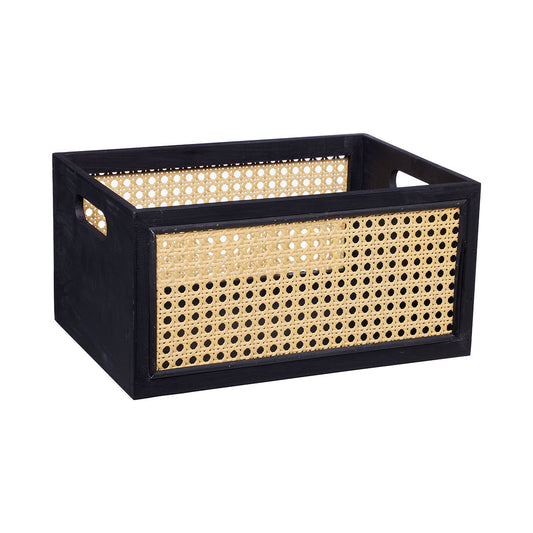 Rattan Weave Storage Crate Large