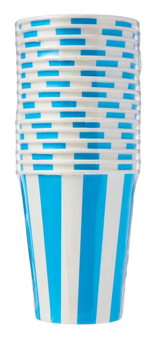 Cup Blue Stripe 250mL 16pk