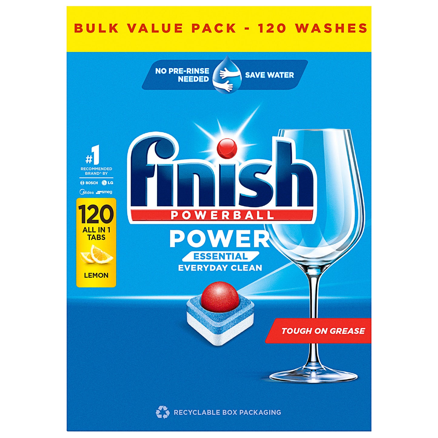 Finish Dishwashing Tablet Power Essential Lemon 120pk