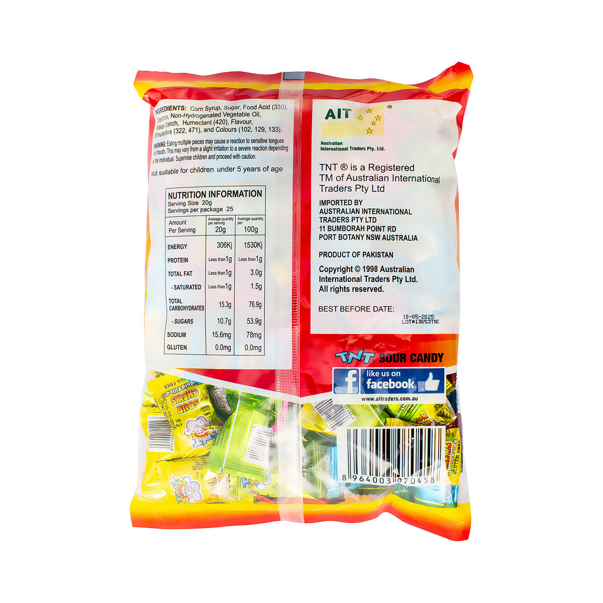 TNT Sour Chews 500g