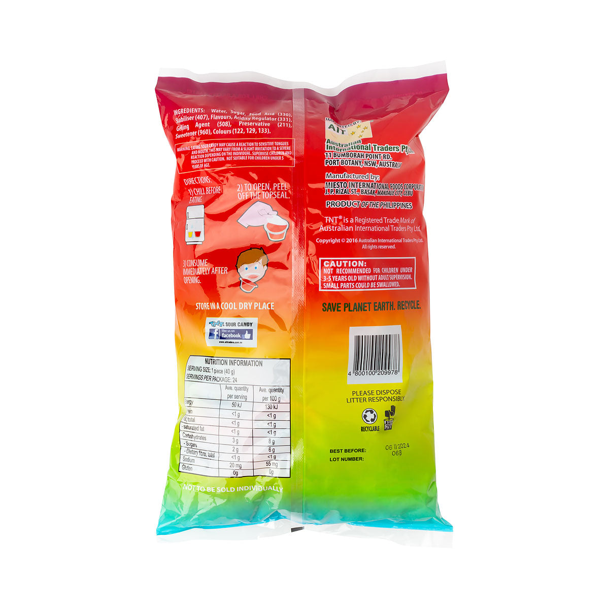 TNT Sour Jelly Stix 400g