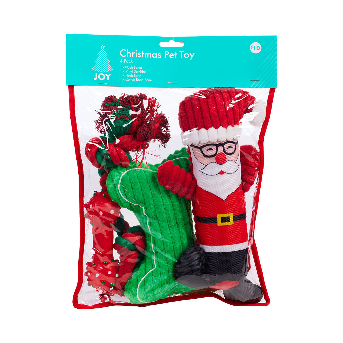 Christmas Pet Toy Gift Set 4pk Assorted