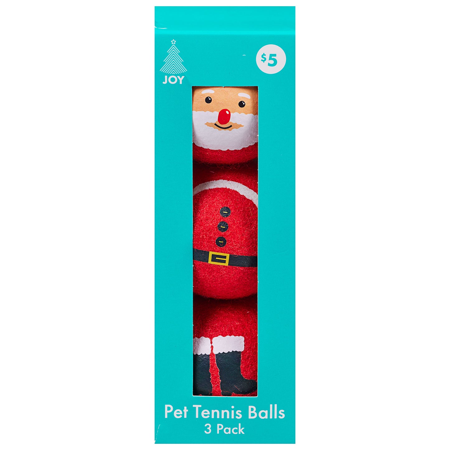 Christmas Tennis Ball Pet Toy Set 3pk