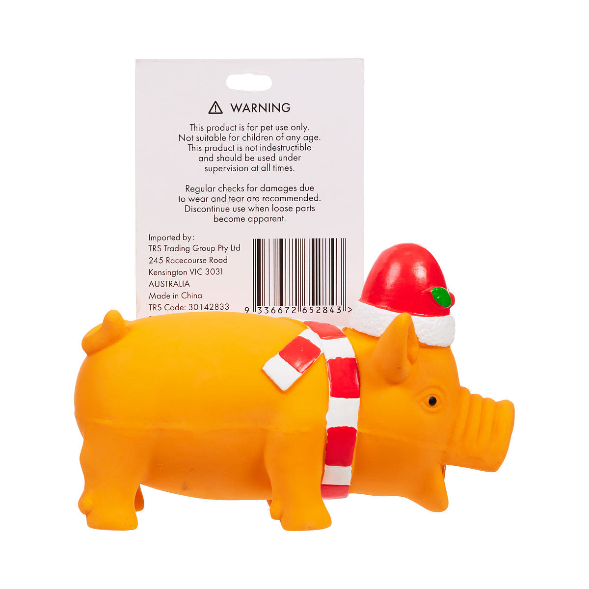 Christmas Latex Grunting Pig Pet Toy Assorted