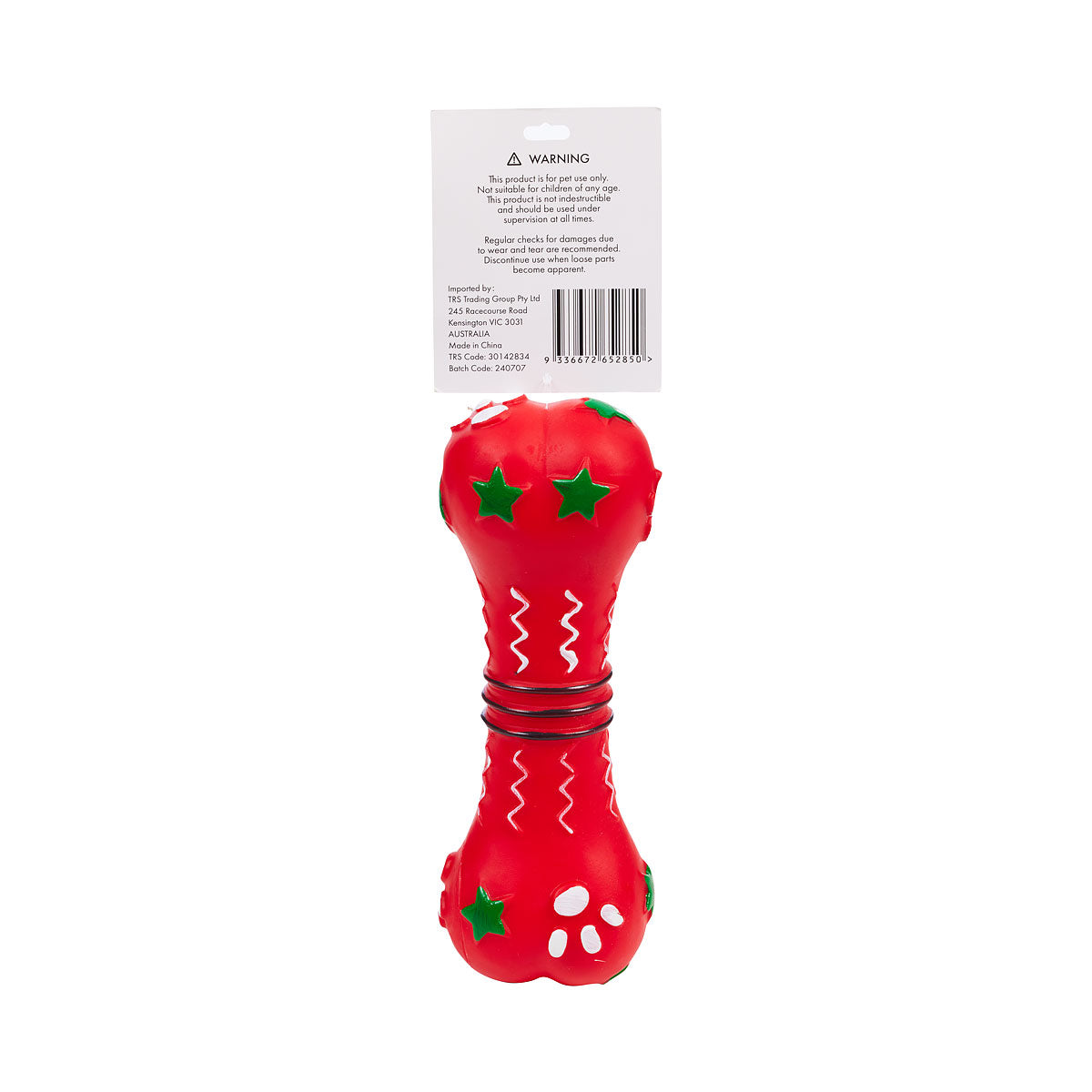 Christmas Bone Shape Pet Toy Assorted