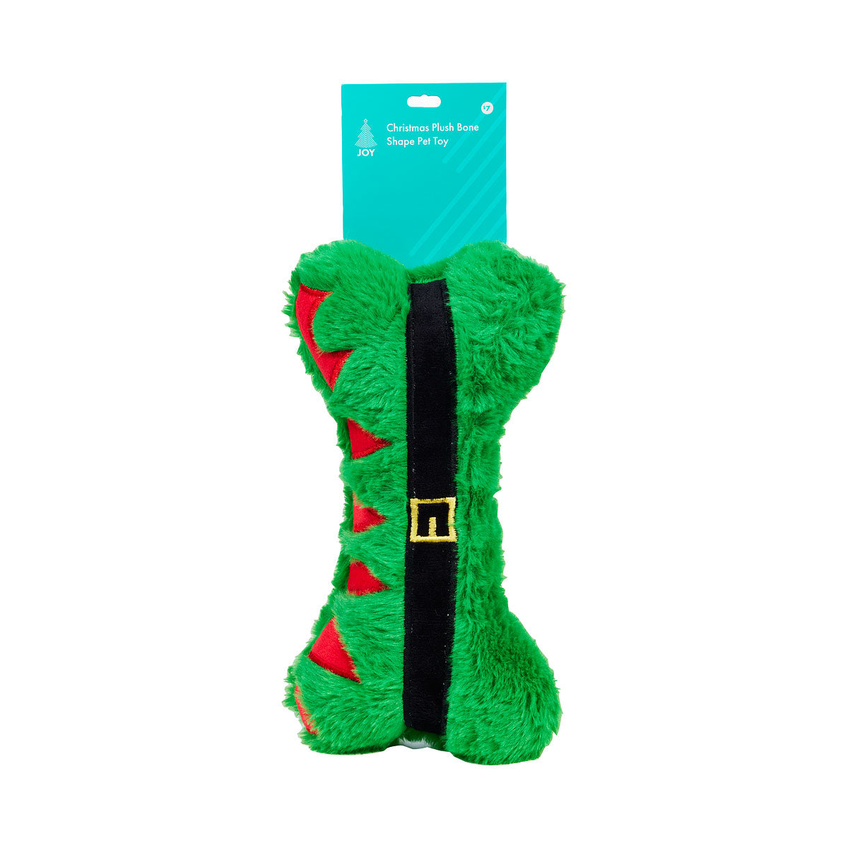 Christmas Plush Bone Pet Toy With Squeaker Assorted