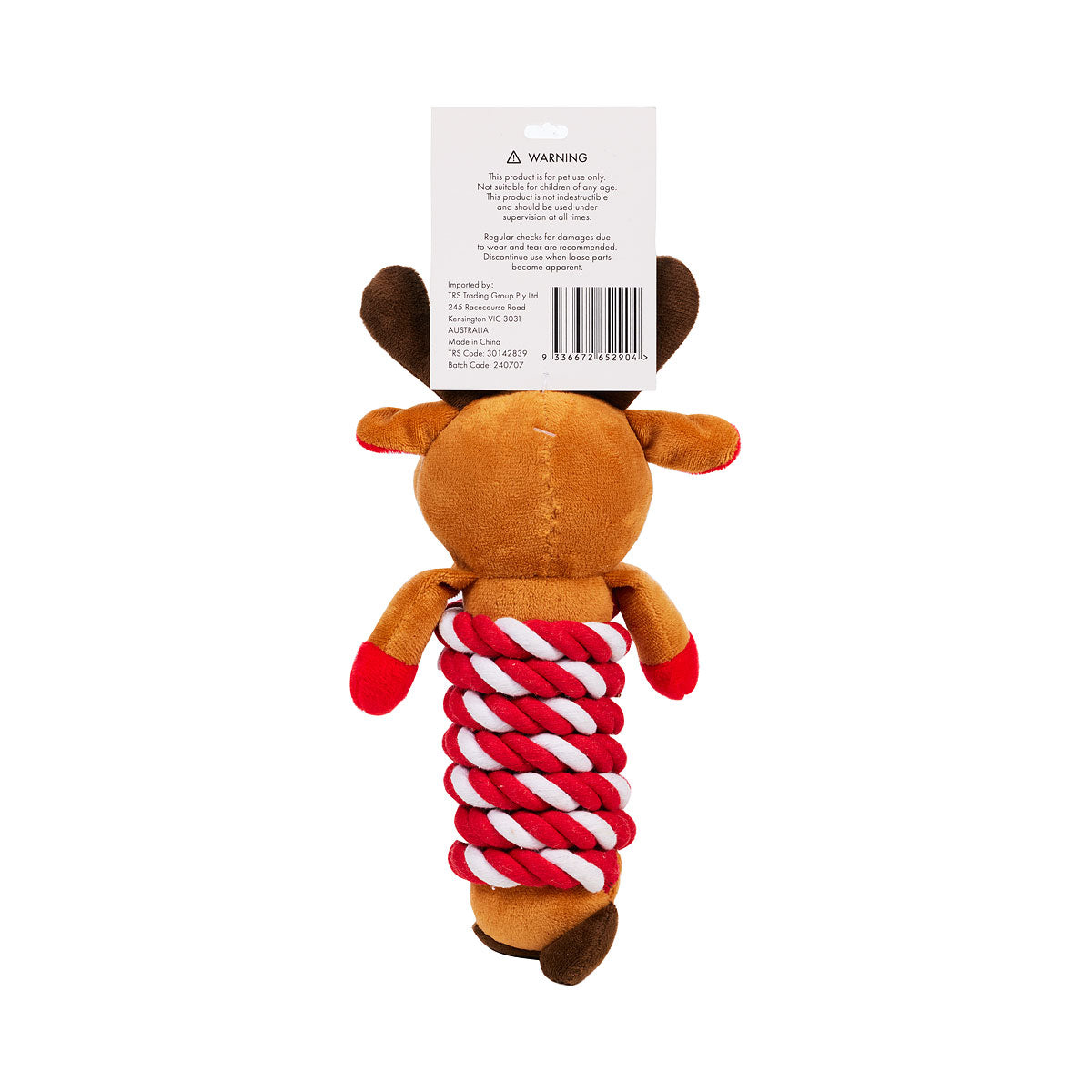 Christmas Pet Toy With Rope Binding Body