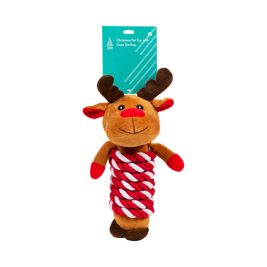 Christmas Pet Toy With Rope Binding Body