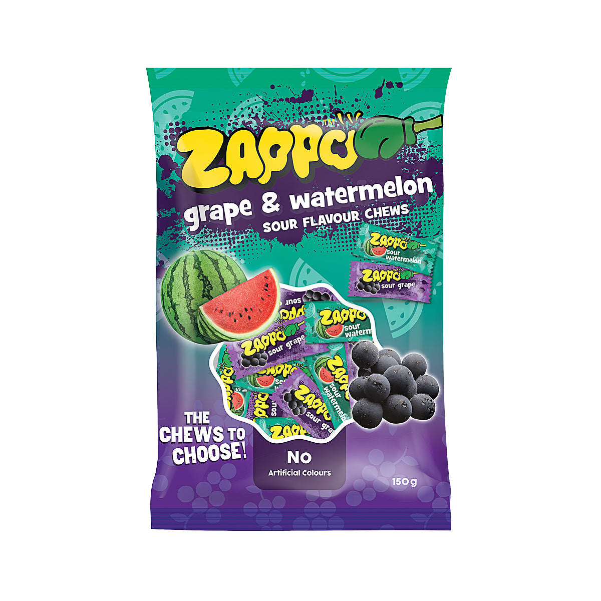 Zappo Flowpackbag Grape & Watermelon 150g