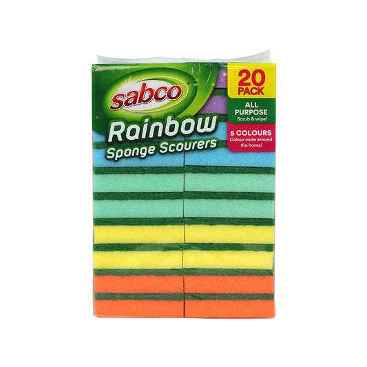 Sabco Rainbow Sponge Scourers 20pk