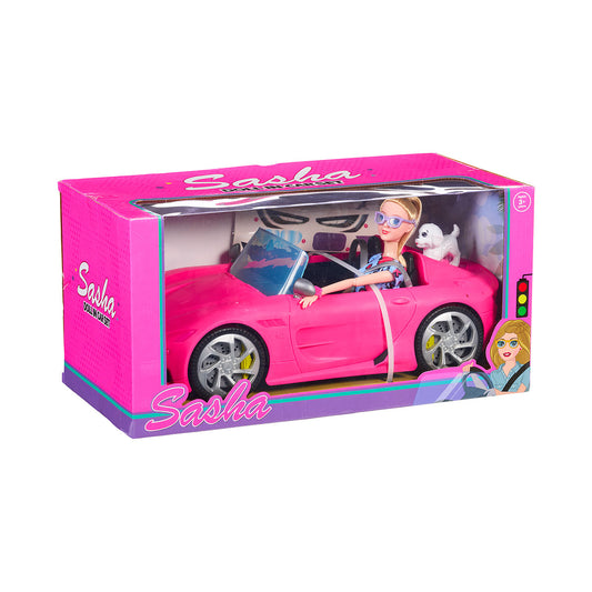 28cm Doll In Car Set