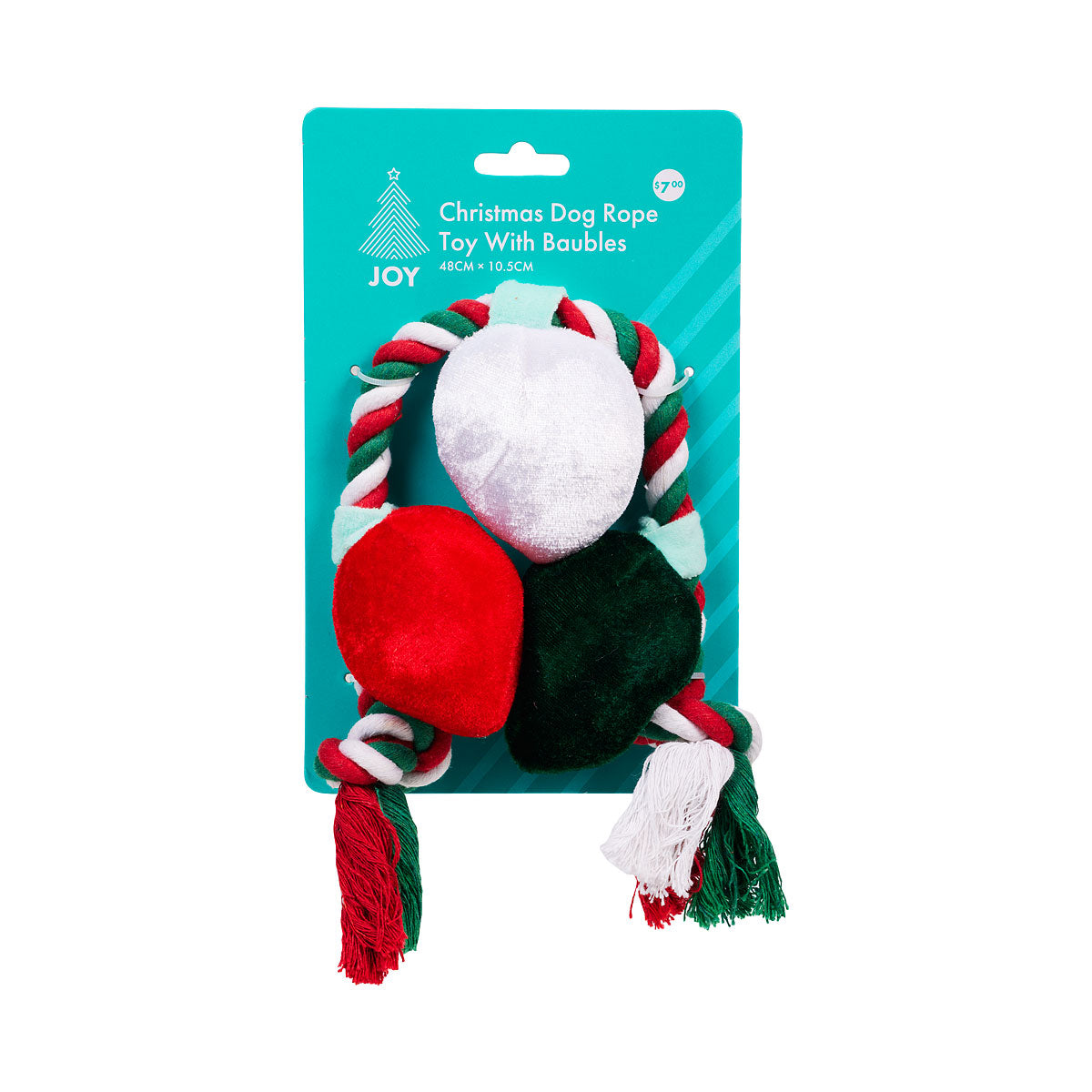 Christmas Dog Rope Toy With Baubles