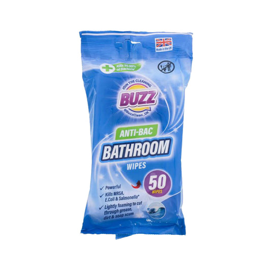 Buzz Anti Bac Bathroom Wipes Ocean 50pk