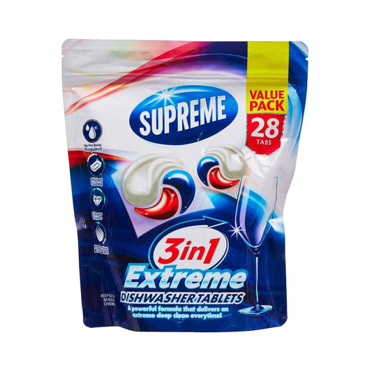 Supreme Dishwasher Tablets 3 In 1 Extreme 28pk