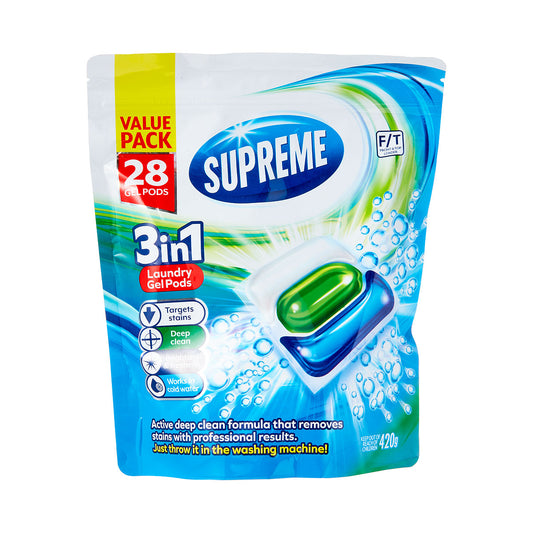 Supreme Laundry Gel Pods 3 In 1 28pk