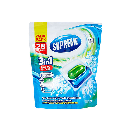 Supreme Laundry Gel Pods 3 In 1 28pk