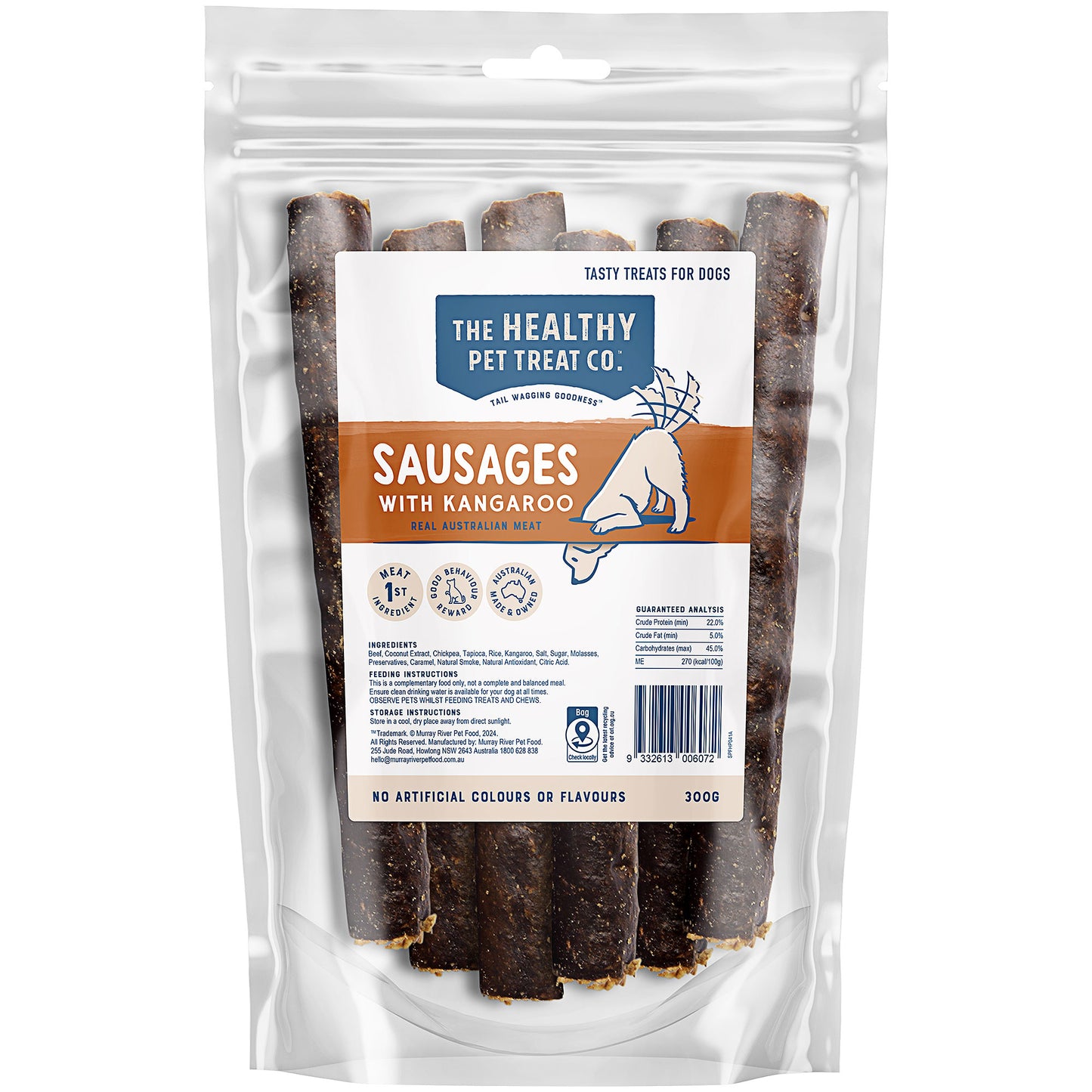 The Healthy Pet Treat Co. Sausages With Kangaroo 300g